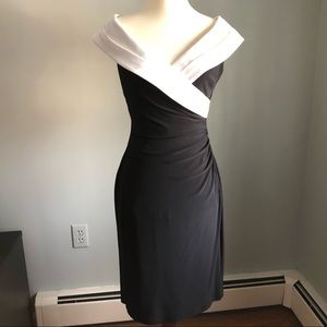 Black dress with cream satin